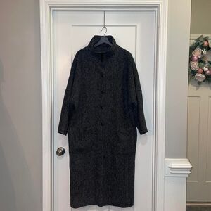 Women's Grey and Black Coat